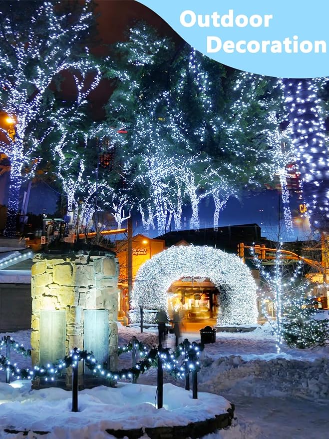 4 Pack 100 LED Fairy Lights Battery Operated with Remote, 33FT Waterproof Twinkle Lights with Timer & 8 Modes, Fairy String Light Outdoor Indoor for Bedroom Classroom DIY Christmas Decor (Cool White)