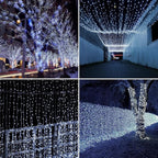 Quntis 164ft 2000 LED Cluster Christmas String Lights - 8 Modes Christmas Tree Lights - Outdoor Waterproof Dark Green Wire Christmas Lights Plug in for Holiday Wedding Party Home Decor, White