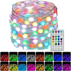 Color Changing Fairy String Lights with Remote & Timer, 33FT 100 LED LED Christmas Light, Waterproof RGB Twinkle Lights for Outdoor Indoor Halloween, Bedroom, Xmas Party Wedding Decor