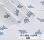 RUVANTI Flannel Sheets Queen Size - 100% Cotton Double Brushed Bed Sheets, Deep Pockets 16 Inches Queen Sheet Set, All Seasons Breathable & Extra Soft - Warm & Cozy, 4 Piece, Happy Cubs