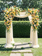 MACTING 30PCS Artificial Flower Roses Real Touch Fake Rose Flowers with Stem Gold Yellow Foam Roses for DIY Wedding Bouquet Table Centerpieces Party Baby Shower Spring Home Mothers Day Decorations