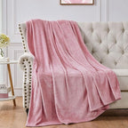 Walensee Fleece Blanket Plush Throw Fuzzy Lightweight (Throw Size 50x60 Blush) Super Soft Microfiber Flannel Blankets for Couch, Bed, Sofa Ultra Luxurious Warm and Cozy for All Seasons