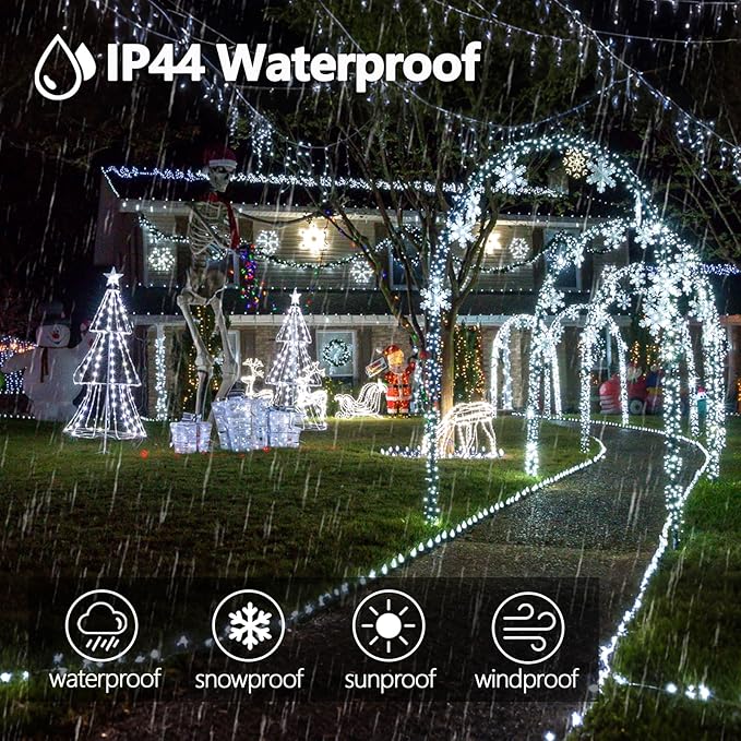 Connectable 300LED 99Ft 13Modes Christmas String Lights Indoor Outdoor | Extendable Green Wire Cool White Christmas Tree Lights with Timer | Twinkle Fairy Light Plug in for Xmas Tree(Cool White)