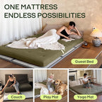 ZonLi Japanese Floor Futon Mattress Twin Size 75"x 39", 100% Cotton Cover 4'' Thicken Tatami Mattress, Foldable Sleeping Pad, Portable Dormitory Tatami Mat, Roll Up Floor Lounger Bed for Adult