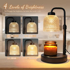 AIFEI Candle Warmer Lamp with Timer, Dimmable Adjustable Height Candle Lamp, Birthday Gifts for Women Mom Sister Friends, House Warming Gifts New Home, Candle Lamp Warmer with 2 Bulbs - CoalBlack