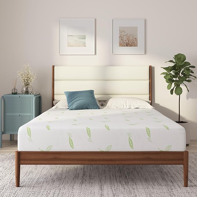 NapQueen Full Size, 8 Inch Anula Green Tea Infused Memory Foam Mattress, Bed in a Box, CertiPUR-US Certified Mattress