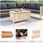 The Wooden Town Rectangular Coffee Table – 36x18 Inch White Wash Finish | Modern Wooden Center Table for Living Room | Vintage Look Side Table for Magazines, Books & Plants