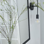 TEHOME 20x30'' Pivot Tilting Bathroom Vanty Mirror Rectangle Black Metal Framed Beveled Wall Mirror