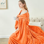 BEDELITE Fleece Blanket Twin Size Orange Throw Blanket for Couch & Bed, Luxury Plush Cozy Fuzzy Fall Blanket 60x80 inches, Super Soft & Warm Blankets for Travel Camping