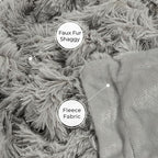 Tuddrom Decorative Extra Soft Faux Fur Blanket Twin Size 70" x 78",Solid Reversible Fuzzy Fluffy Cozy Plush Fleece Comfy Microfiber Blanket for Couch Sofa Bed,Quiet Grey