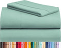 LuxClub 3 PC Sheet Bed Sheets Deep Pockets Wrinkle Free-Kids-Fitted Sheets Machine Washable Hotel Bedding Silky Soft - Light Teal Twin