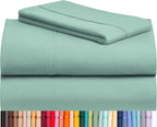 LuxClub 3 PC Sheet Bed Sheets Deep Pockets Wrinkle Free-Kids-Fitted Sheets Machine Washable Hotel Bedding Silky Soft - Light Teal Twin