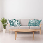 Ambesonne Vintage Throw Pillow Cushion Case Pack of 4, Abstract Grunge Effect Brushstrokes Waving Striping Stains Paisley Drops, Modern Accent Double-Sided Digital Printing, 24", Dark Sea Green Teal
