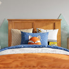AFI, Madison Twin Solid Wood Panel Headboard with Attachable Charger, Light Toffee