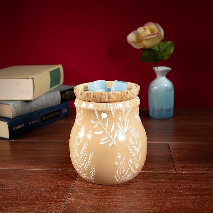 Scentsationals Wax Melt Warmer, Wax Warmer for Scented Wax Melts - Autumn Collection Hattie Leaves - Candle Wax Melter for Fragrance Cubes and Tarts