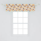 Ambesonne Dragonfly Window Valance, Uneven Big Repetitive Winged Bug 2 Pairs of Patched Wings Flying Orange Blobs, Curtain Valance for Kitchen Bedroom Decor with Rod Pocket, 42" x 12", Sand Brown