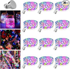 36 Pack Fairy Lights Battery Operated, 3 Speed Modes, Extra 40 Batteries for Replacement, 7Ft 20 LED String Lights, Waterproof Copper Wire, Twinkle Firefly Lights for Christmas Decorations,Colorful