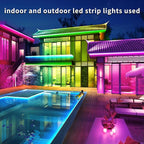 300 ft Outdoor LED Strip Lights Waterproof,IP68 Waterproof LED Light Strips with Remote,App Control Music Sync RGB Outdoor LED Rope Lights,LED Lights for Bedroom,Roof,Deck,（2 Rolls of 150ft）
