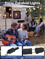 SUNSGNE G40 LED Globe Outdoor String Lights Waterproof Shatterproof, 25FT Outdoor Globe Lights with 25 LED Plastic Clear Light for Café Bistro Porch Pergola Tents Balcony Decor, Black Wire