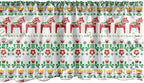 Ambesonne Folk Art Window Valance, Scandinavian Themed Pattern of Swedish Dala Horse and Flowers, Curtain Valance for Kitchen Bedroom Decor with Rod Pocket, 54" X 12", Green Vermilion