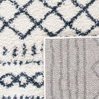 SAFAVIEH Arizona Shag Collection Area Rug - 9' x 12', Ivory & Slate, Moroccan Design, Non-Shedding & Easy Care, 1.6-inch Thick Ideal for High Traffic Areas in Living Room, Bedroom (ASG741M)