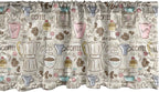 Ambesonne Modern Window Valance, Coffee Time Vintage Espresso Machine Cupcakes Beans Design, Curtain Valance for Kitchen Bedroom Decor with Rod Pocket, 42" x 18", Pale Pink Beige