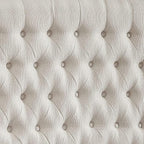24KF Upholstered Tufted Button Linen Fabric Headboard,Comfortable Fashional Headboard King/CA King Size,Ivory