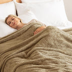 Exclusivo Mezcla Plush Fuzzy Fleece Throw Blanket Extra Large, Super Soft, Fluffy and Warm Blankets for Couch, Bed, Suitable for All Seasons (50x70 Inches, Brown)