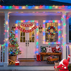JMEXSUSS Multicolor Christmas Lights Battery Operated with 8 Modes Remote Waterproof, 33ft 100 LED Battery Christmas Lights Indoor Outdoor for Tree Home Party Room Garden Decor