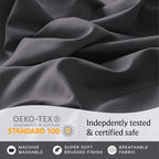 LuxClub Twin XL Sheets - Soft Kids Twin Bed Sheets for Boys and Girls, 3 PC Deep Pockets Wrinkle Free Kids Fitted Sheets Machine Washable Hotel Bedding Silky Soft- Dark Grey Twin XL