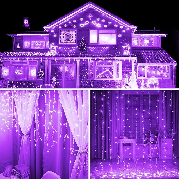 Battery Operated String Lights with Remote Timer - Waterproof, 8 Modes, Purple (16.4ft) for Bedroom, Garden, Party, Xmas Tree, Indoor/Outdoor Decorations