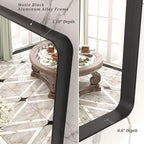 28x36 Black Matte Bathroom Mirror, Rectangle Framed Vanity Mirror for Wall, Rounded Corner, Anti-Rust, Shatterproof (Horizontally/Vertically)