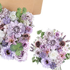 AmyHomie Lavender Artificial Flowers Combo Silk Mix Peony Rose Fake Flowers w/Stem for DIY Wedding Bouquets Centerpieces Arrangements Table Fall Decor Party Bridal Baby Shower Home Decorations