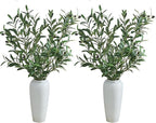 4 PCS 39 Inch Faux Olive Branches Artificial Flowers Greenery Stems Olive Tree Branch for Vase Filler Home Decor Indoor