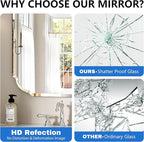 Silver Wall Mirror-Beveled Edge Frameless Mirror for Bathroom, Vanity, Bedroom, Rectangle Mirrors（24X24inch）