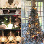 Brightown Bubble String Lights, 2 Pcak 9 Counts Traditional Clear Bubble Bulbs with Silver Glitter, Christmas Bubble Lights for Tree Holiday Christmas Celebrations Lighting, Green Wire