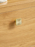 2 Pack Gold Cabinet Knobs Square Brushed Brass Drawer Pulls Bathroom Dresser Handles Hardware Zinc Alloy