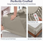 California Design Den Split King Sheets Sets for Adjustable Bed - Soft 100% Cotton Sheets, 400 Thread Count Sateen, Deep Pockets, Cool and Durable Bedding, Beats Egyptian Cotton Claims - Taupe