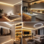32.8ft COB LED Strip Light Warm White, High Bright LED Strips with 320LEDs, RF Remote and UL Power Supply, 2700K Dimmable LED Lights for Bedroom,Kitchen, DIY Home Decoration, 2 Rolls of 16.4ft