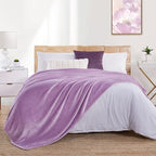 Walensee Fleece Blanket Plush Throw Fuzzy Lightweight (XL-Twin Size 66x90 Lilac) Super Soft Microfiber Flannel Blankets for Couch, Bed, Sofa Ultra Luxurious Warm and Cozy for All Seasons
