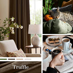 Lazzzy Velvet Blackout Curtains Thermal Insulated Room Window Drapes Super Soft Luxury Curtains for Living Room Bedroom Rod Pocket 2 Panels, Truffle, 52" W x 84" L