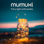 MUMUXI 2 Pack 33ft 100 LED Fairy Lights with Timer, Ourdoor Battery-Powered Twinkle and Remote Control, Christmas String Lights, Warm White Waterproof Decorative Lighting for Holidays and Events