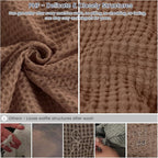 PHF Pre-Washed Cotton Waffle Weave Family Blanket,Oversized King Size 120"x 120"-Snag Proof Lightweight Breathable, 10'x 10' Huge Extra Large Big-Elegant Aesthetic Home Decoration Gift,Cappuccino