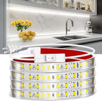 maylit Under Cabinet Strip Lighting Plug in 72in, Ultra Bright Small LED Light Bar, 6000K Cool White, 110V-120V Wired Lights for Kitchen Cabinet, Counter, Workbench, Desk, Closet, Shelf, Indoor