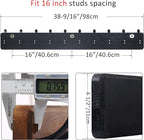WEBI Coat Rack Wall Mount,38 9/16" Long,10 Tri Hooks for Hanging Coats,16" Hole to Hole,Coat Hooks Wall Mounted Coat Hanger,Wood Hook Rack for Clothes,Jacket,Hats,Rustic Black