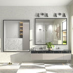 48x40 Inch Black Metal Framed Bathroom Mirror for Wall, Large Rectangle Mirror, Matte Black Bathroom Vanity Mirror, Anti-Rust, Square Corner, Shatterproof (Horizontal/Vertical)