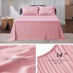 Bedsure Full Comforter Set Baby Pink - Bed in a Bag Full Size Bedding Set 7 Pieces, GentleSoft™ Pintuck Bed Set Gift for Family, Pinch Pleat All Season Comforter with Sheets, Pillowcases & Shams