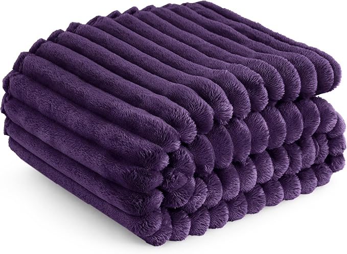 Bedsure GentleSoft Purple Fleece Blanket for Couch - Cozy Soft Blankets for Women, Cute Small Throws for Girls, 60x80 Inches