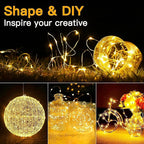 6 Pack Fairy Lights Battery Operated 7ft 20 LED Mini String Lights Twinkle Lights Silver Wire Firefly Starry Moon Lights for Mason Jars Wedding Party Christmas Centerpiece Table Decorations,Warm White