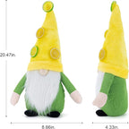 WILLOW&RILEY Lemon & Lime Gnome Kitchen Decor - Cute Farmhouse Style Stuffed Plush Shelf Figurine - Lemon Decor - Rustic Lemon Gnomes Decorations for Home & Office - Indoor Gnome Decor